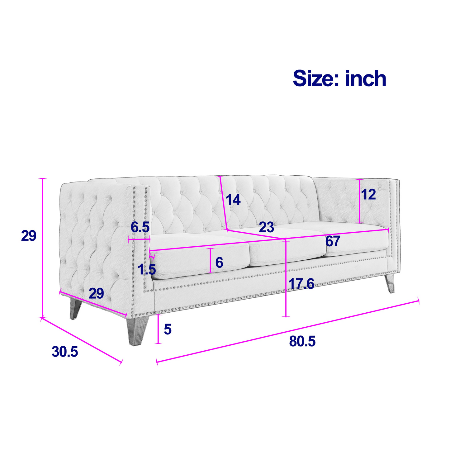 3-seater + 2-seater Combination sofa.BLACK VELVET