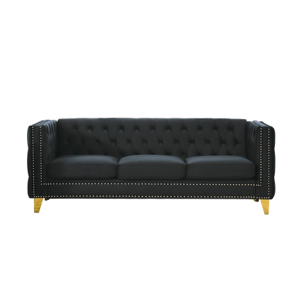 3-seater + 2-seater Combination sofa.BLACK VELVET