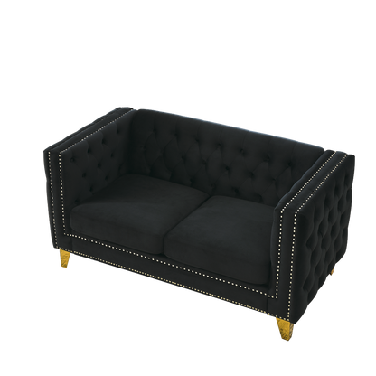 3-seater + 2-seater Combination sofa.BLACK VELVET