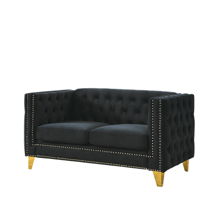 3-seater + 2-seater Combination sofa.BLACK VELVET