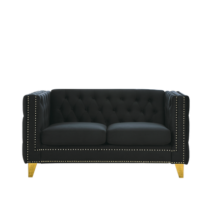 3-seater + 2-seater Combination sofa.BLACK VELVET