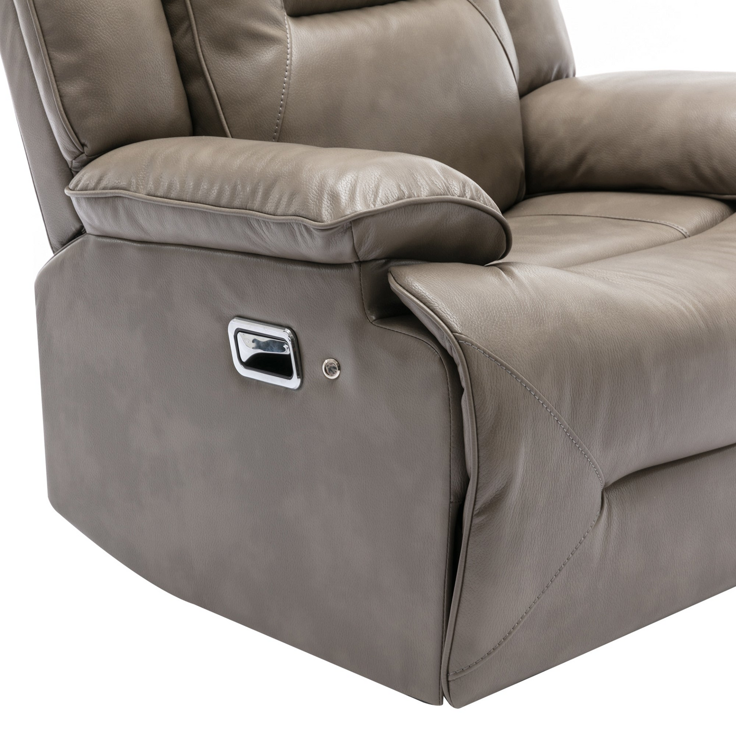 3 Seater Home Theater Recliner Manual Recliner Chair with a LED Light Strip Two Built-in Cup Holders for Living Room,Bedroom, Grey