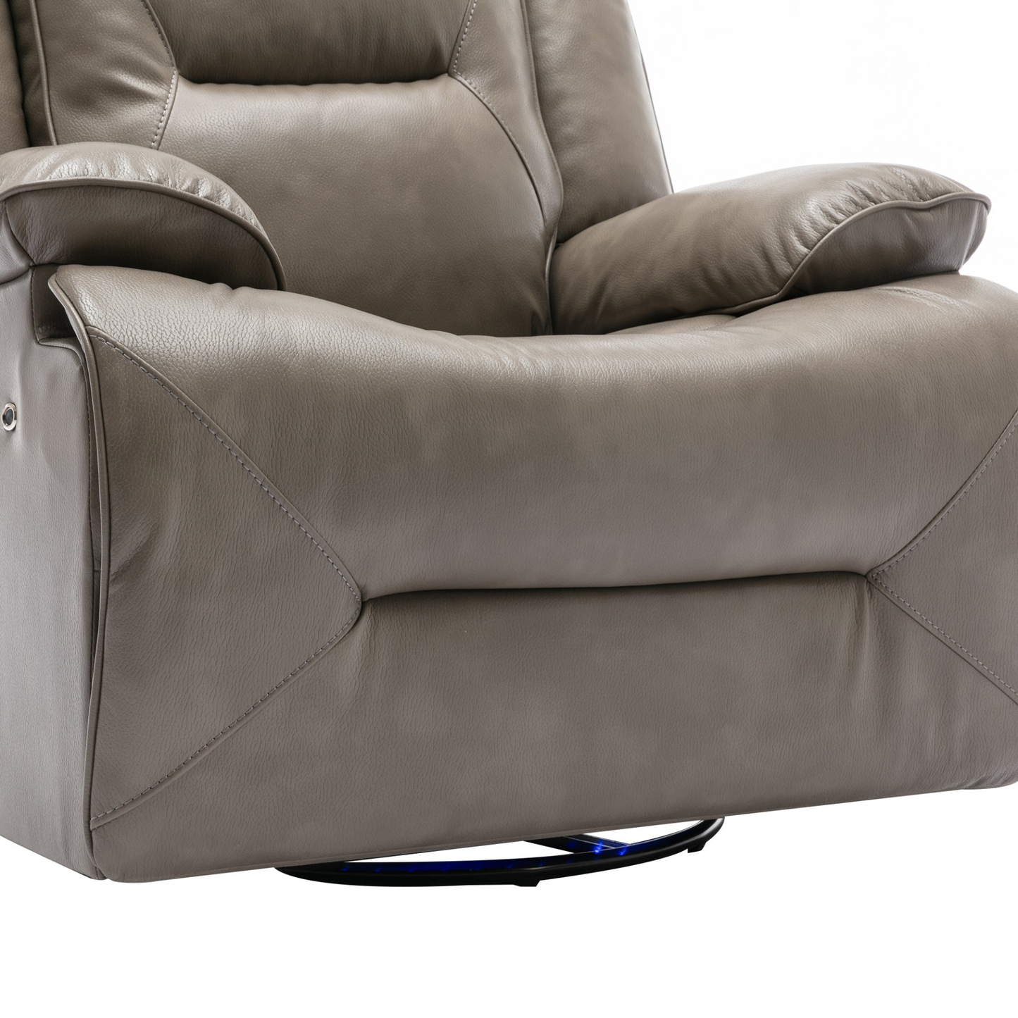 3 Seater Home Theater Recliner Manual Recliner Chair with a LED Light Strip Two Built-in Cup Holders for Living Room,Bedroom, Grey