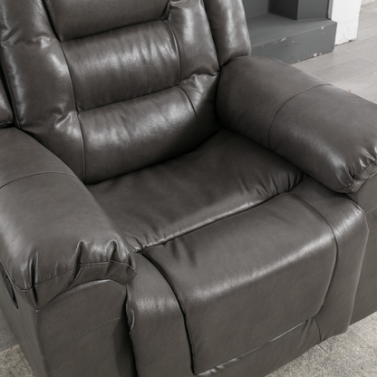 2 Seater Home Theater Recliner Manual Recliner Chair with a Storage Box and Two Cup Holders for Living Room,Bedroom, Grey