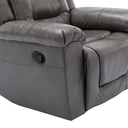 2 Seater Home Theater Recliner Manual Recliner Chair with a Storage Box and Two Cup Holders for Living Room,Bedroom, Grey