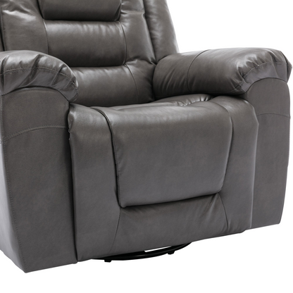 2 Seater Home Theater Recliner Manual Recliner Chair with a Storage Box and Two Cup Holders for Living Room,Bedroom, Grey