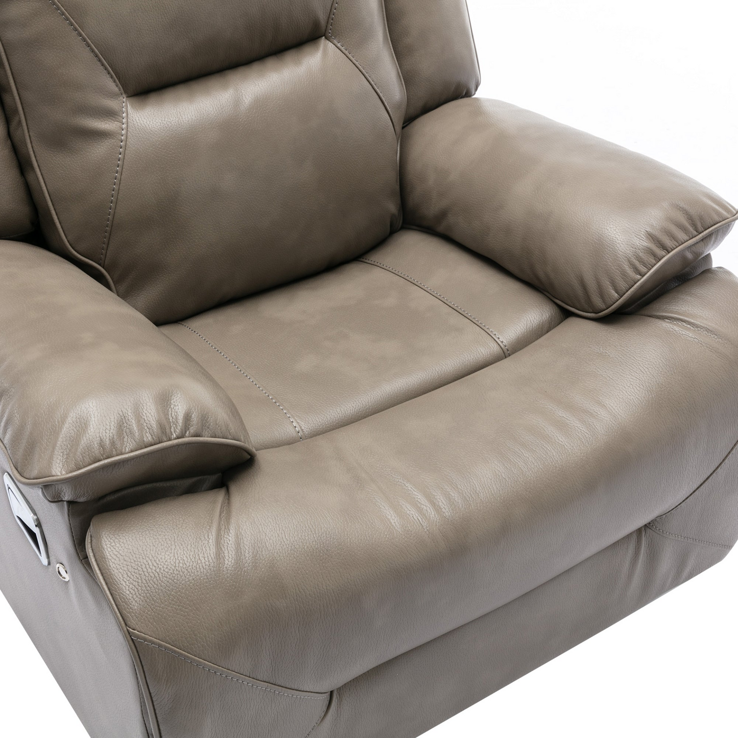 2 Seater Home Theater Recliner Manual Recliner Chair with a LED Light Strip Two Cup Holders and a Storage Box for Living Room,Bedroom, Grey