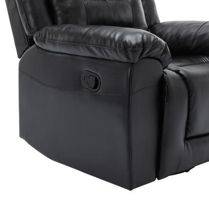 2 Seater Home Theater Recliner Manual Recliner Chair with a Storage Box and Two Cup Holders for Living Room,Bedroom, Black