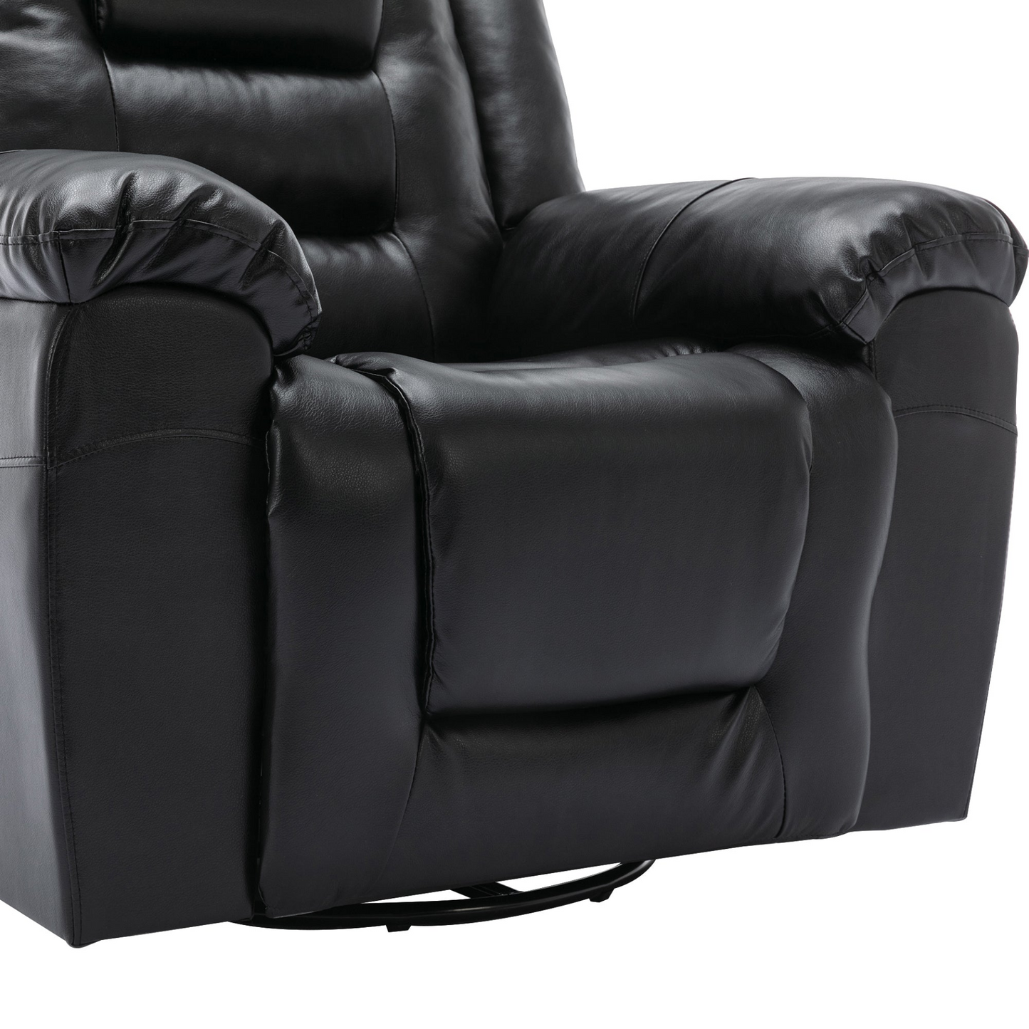 2 Seater Home Theater Recliner Manual Recliner Chair with a Storage Box and Two Cup Holders for Living Room,Bedroom, Black