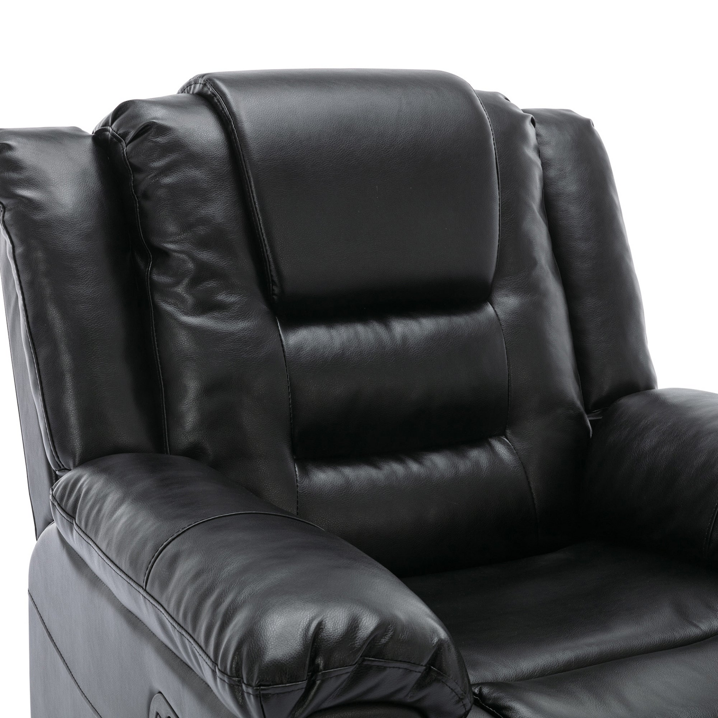 2 Seater Home Theater Recliner Manual Recliner Chair with a Storage Box and Two Cup Holders for Living Room,Bedroom, Black