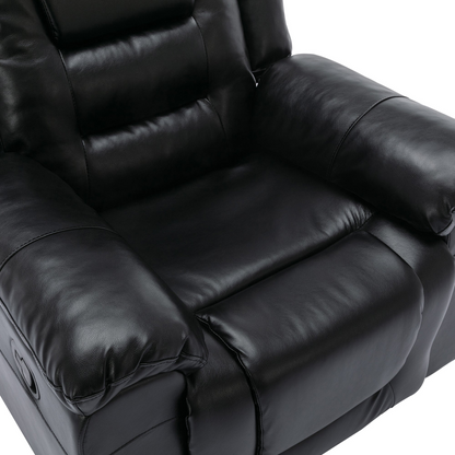 2 Seater Home Theater Recliner Manual Recliner Chair with a Storage Box and Two Cup Holders for Living Room,Bedroom, Black