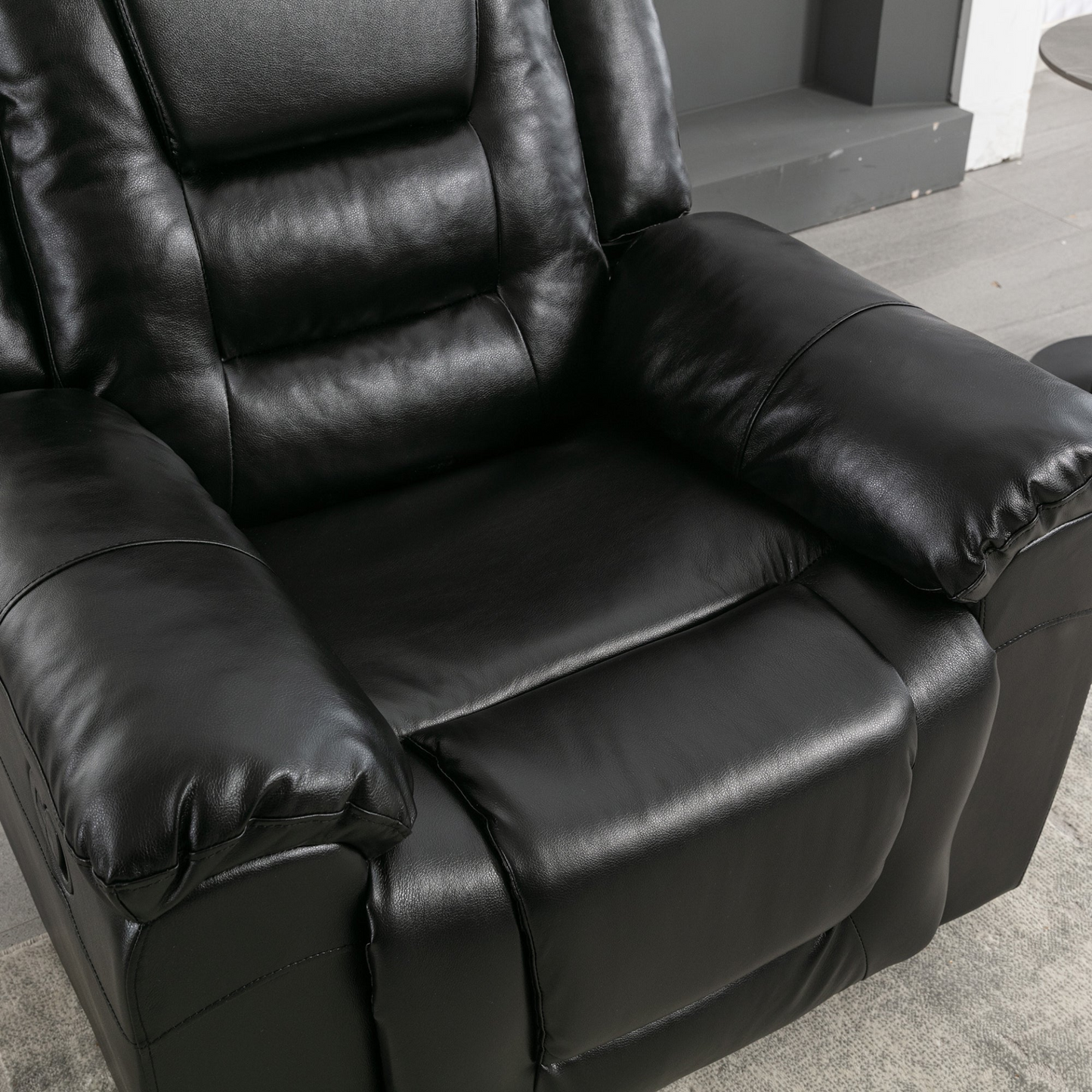 2 Seater Home Theater Recliner Manual Recliner Chair with a Storage Box and Two Cup Holders for Living Room,Bedroom, Black