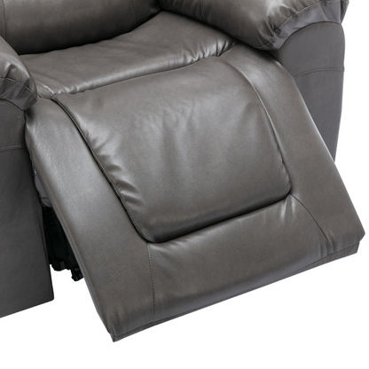 3 Seater Home Theater Recliner Manual Recliner Chair with Two Built-in Cup Holders for Living Room,Bedroom, Grey